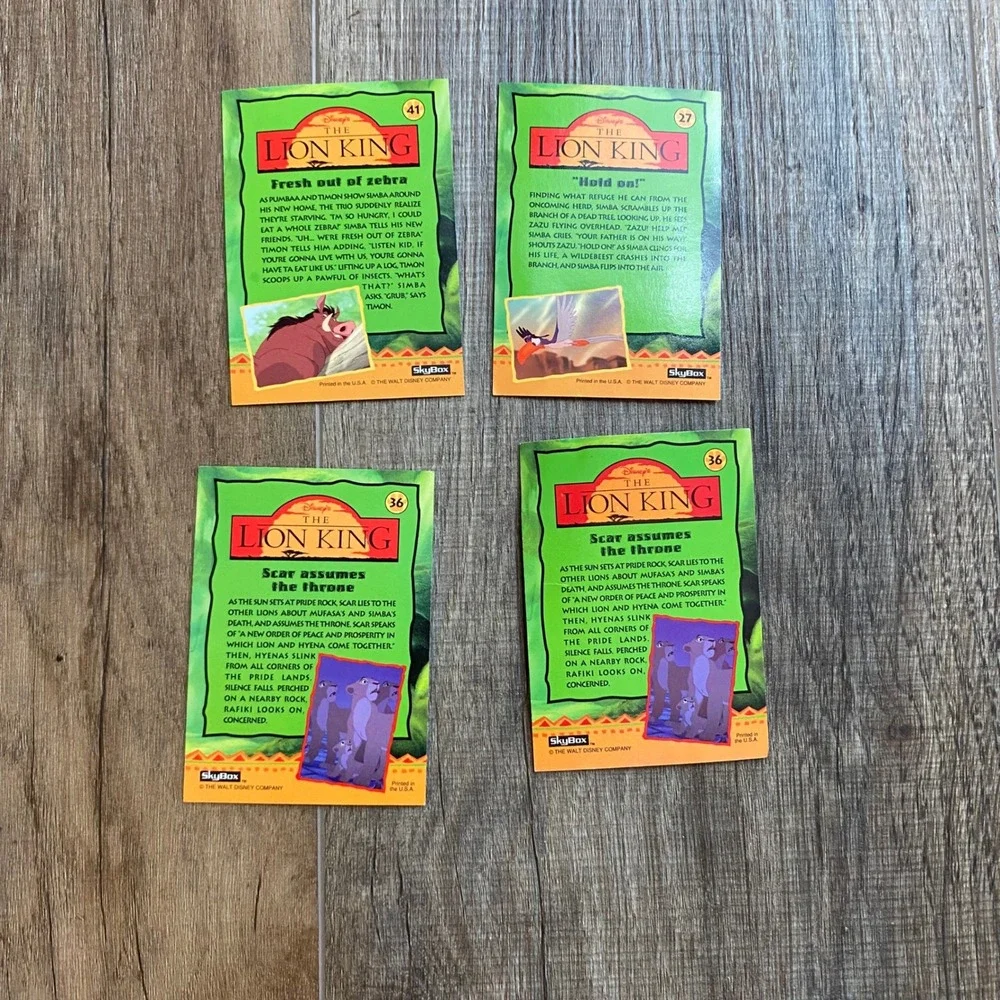 Vintage 1994 SkyBox Disney The Lion King Trading Card Lot 10 Cards Simba Scar